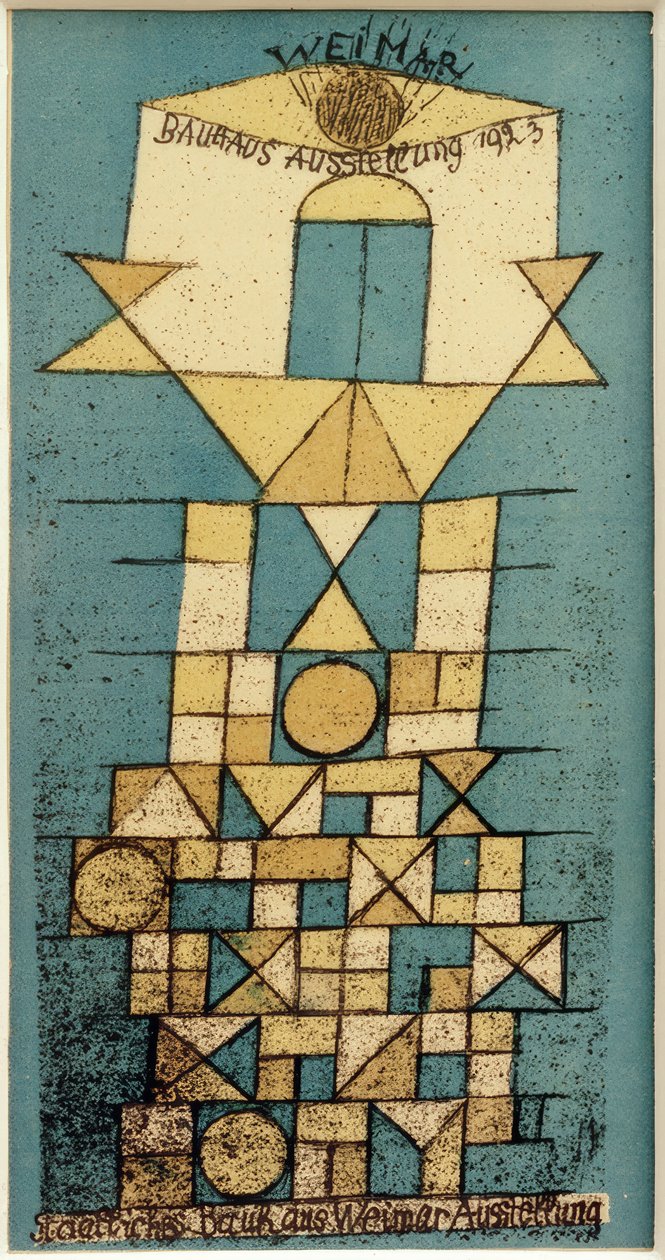 P. Klee, Weimar, Bauhaus utst. 1923 / fargelitografi av Paul Klee