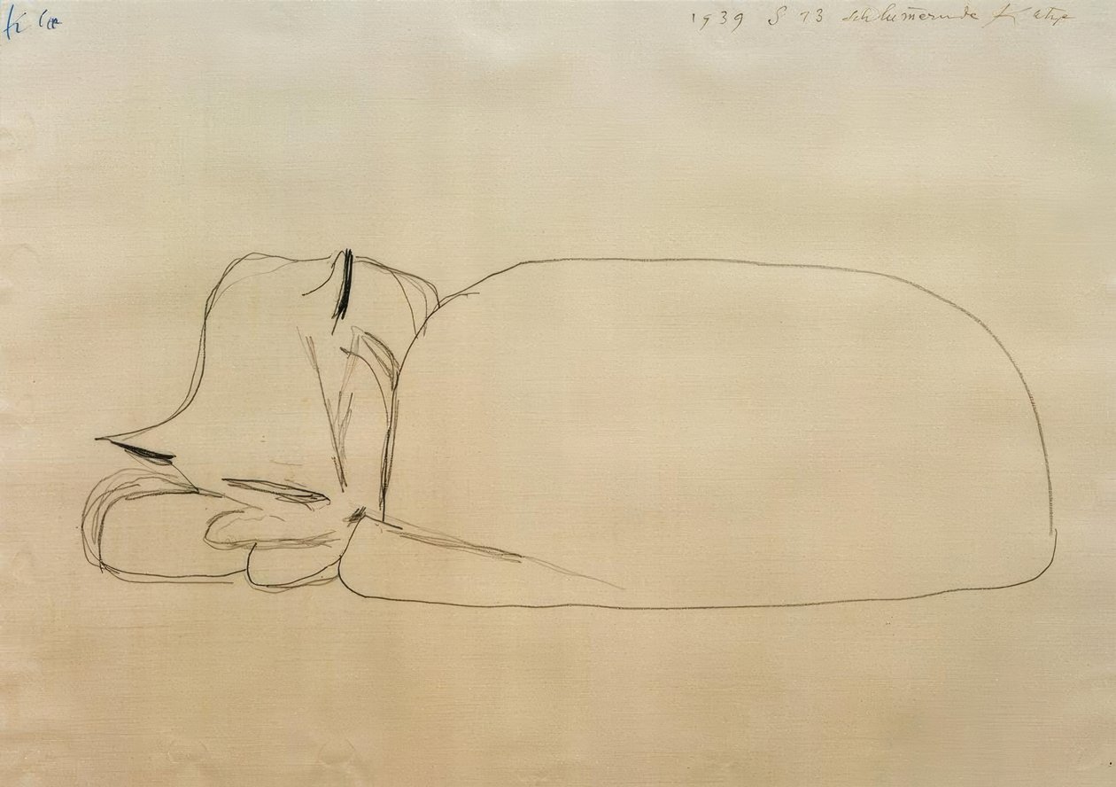 Slumrende katt av Paul Klee