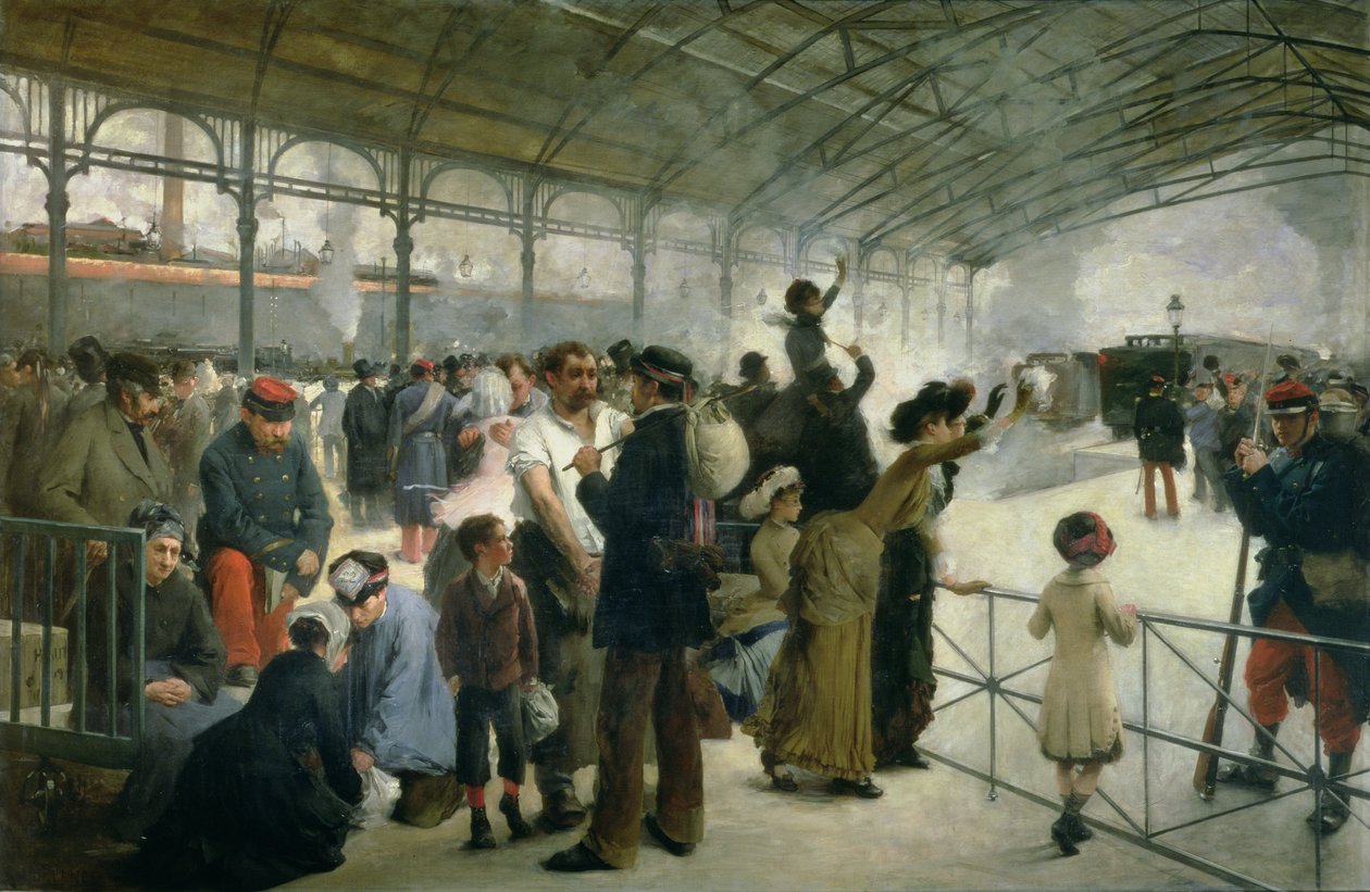 The Departure, Gare DAusterlitz, Paris, 1883 av Paul Louis Delance