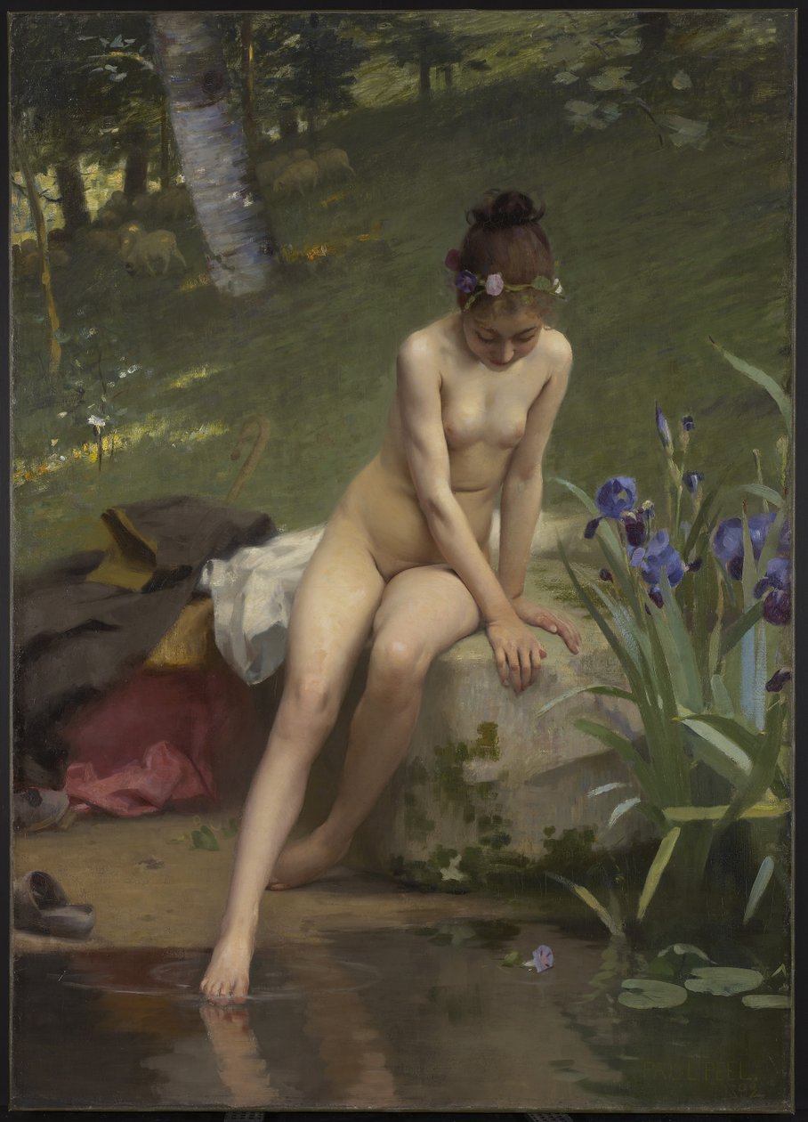 Den lille gjeterinnen, 1892 av Paul Peel