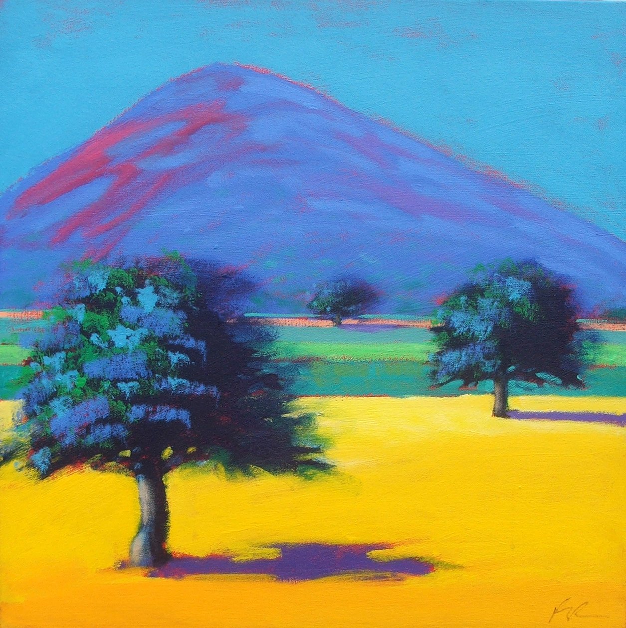 Castlemorton (akryl på kort) av Paul Powis