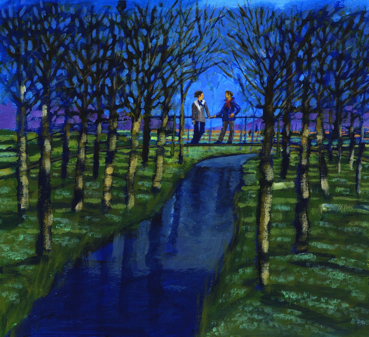 Romantisk møte, 2008 (akryl om bord) av Paul Powis