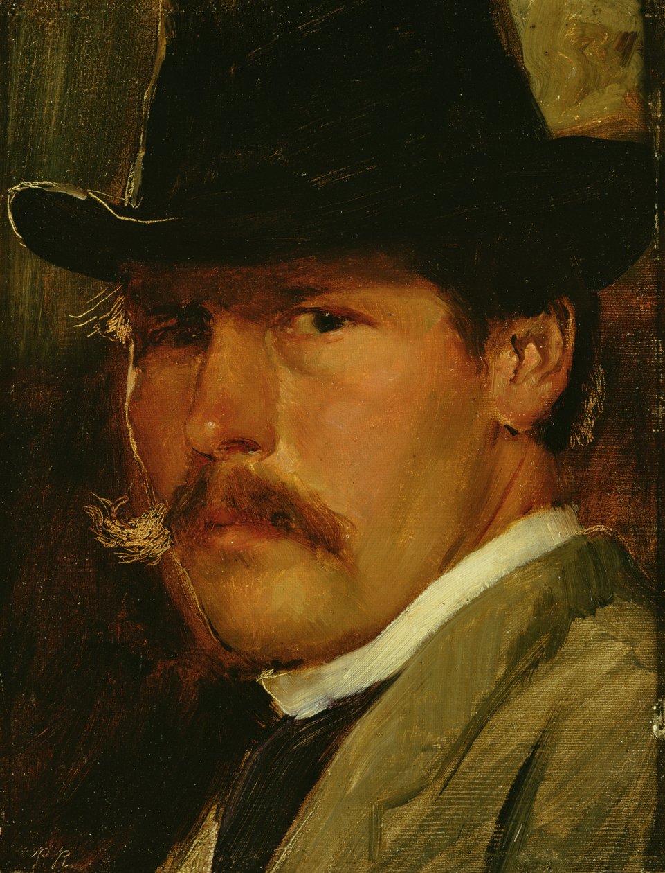 Selvportrett i hatt, 1900 av Paul Raud