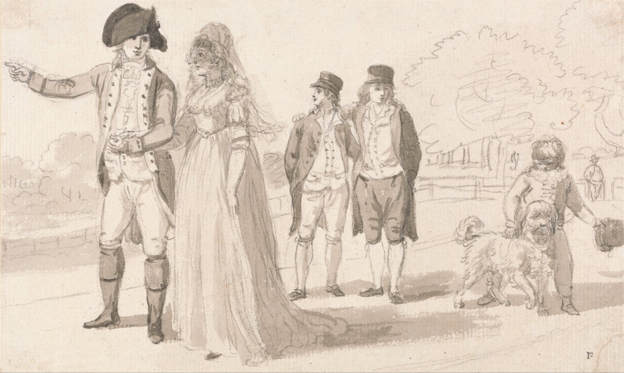 En familie i Hyde Park av Paul Sandby