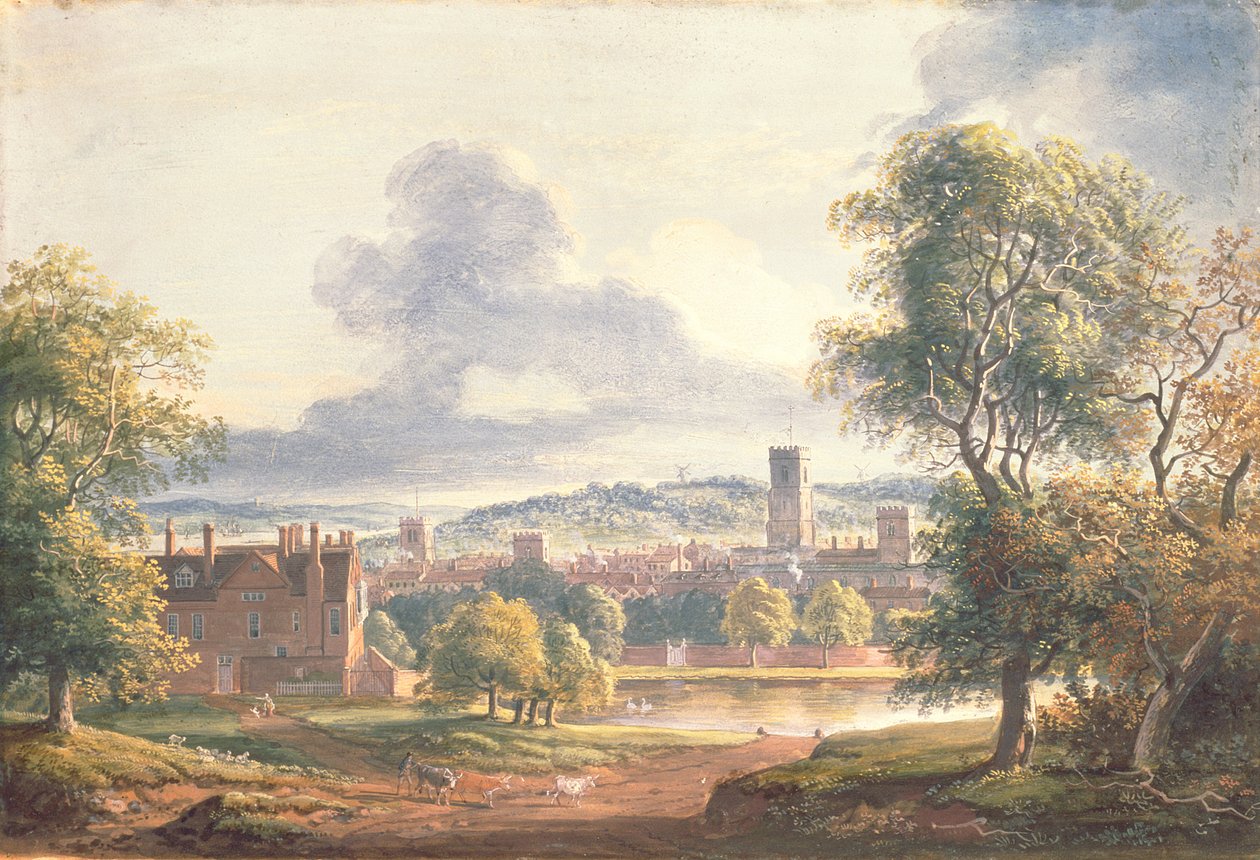 A View of Ipswich (wc, gouache på papir) av Paul Sandby