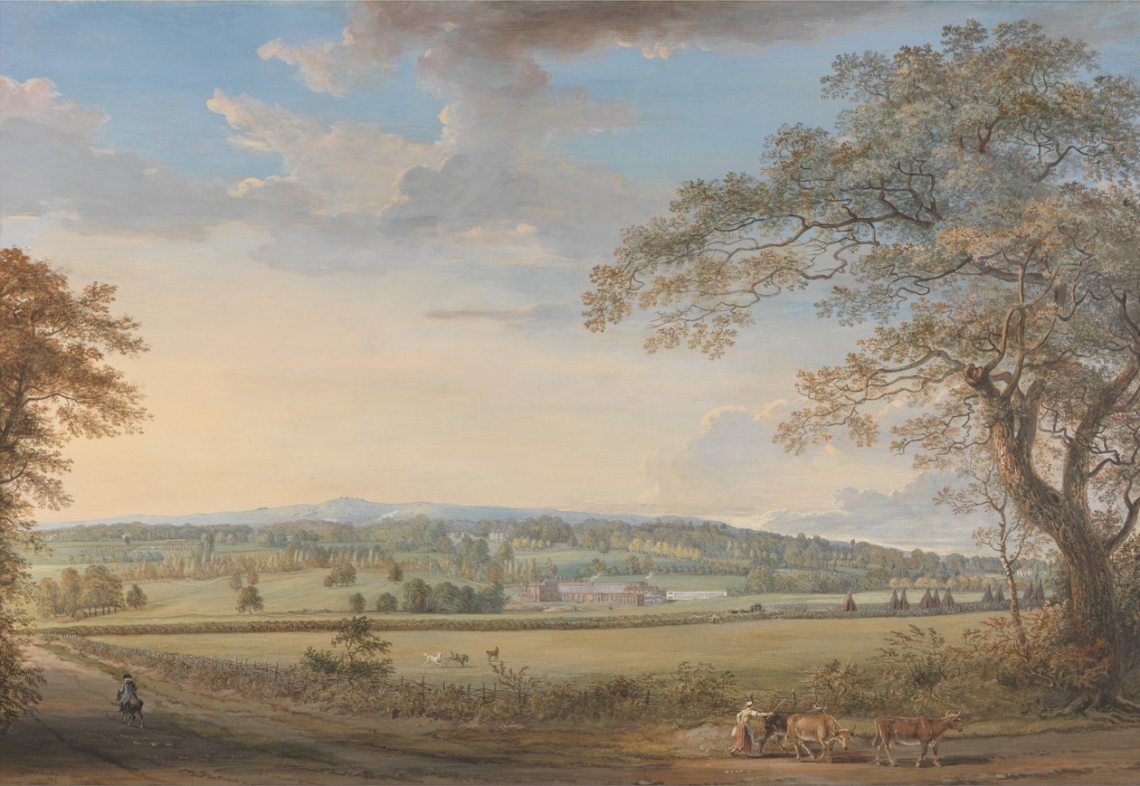 A View of Vinters at Boxley, Kent, with Mr. Whatmans Turkey Paper Mills av Paul Sandby