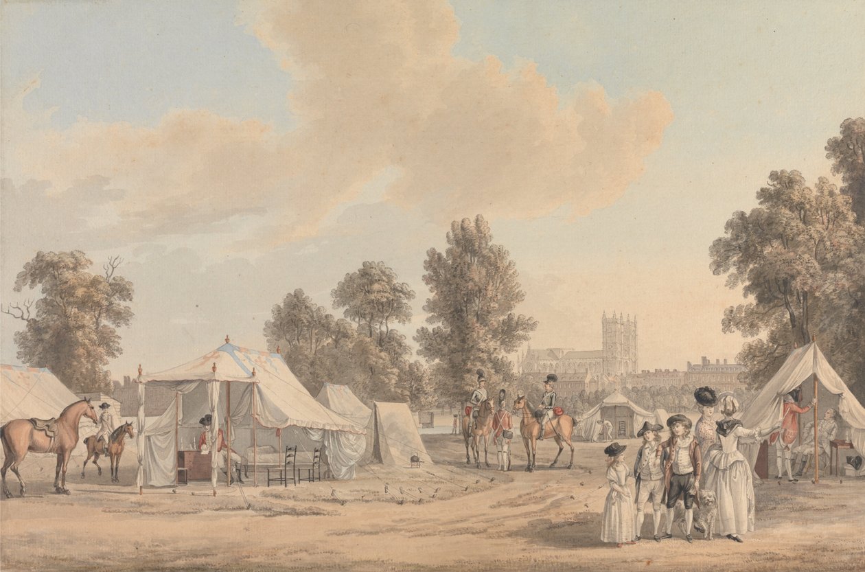 En leir i St. James Park av Paul Sandby