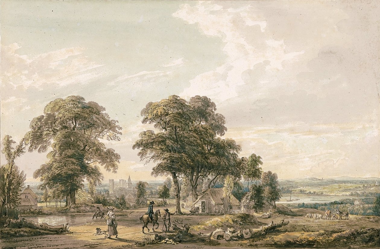 Nærmer seg Rochester og Medway av Paul Sandby