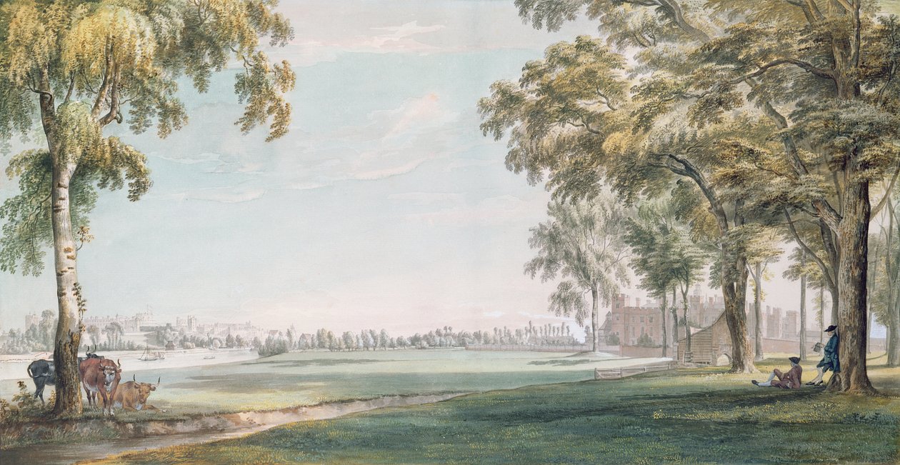 Eton College og Windsor fra Playing Fields av Paul Sandby