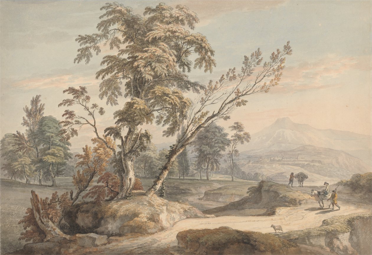 Italiensk landskap med reisende nr. 2 av Paul Sandby