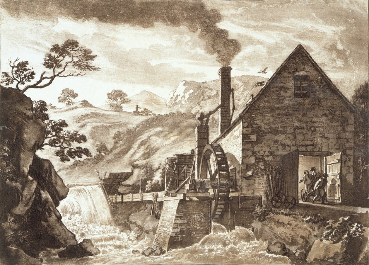 Iron Forge mellom Dolgelli og Barmouth i Merionethshire, utgitt 1776 av Paul Sandby