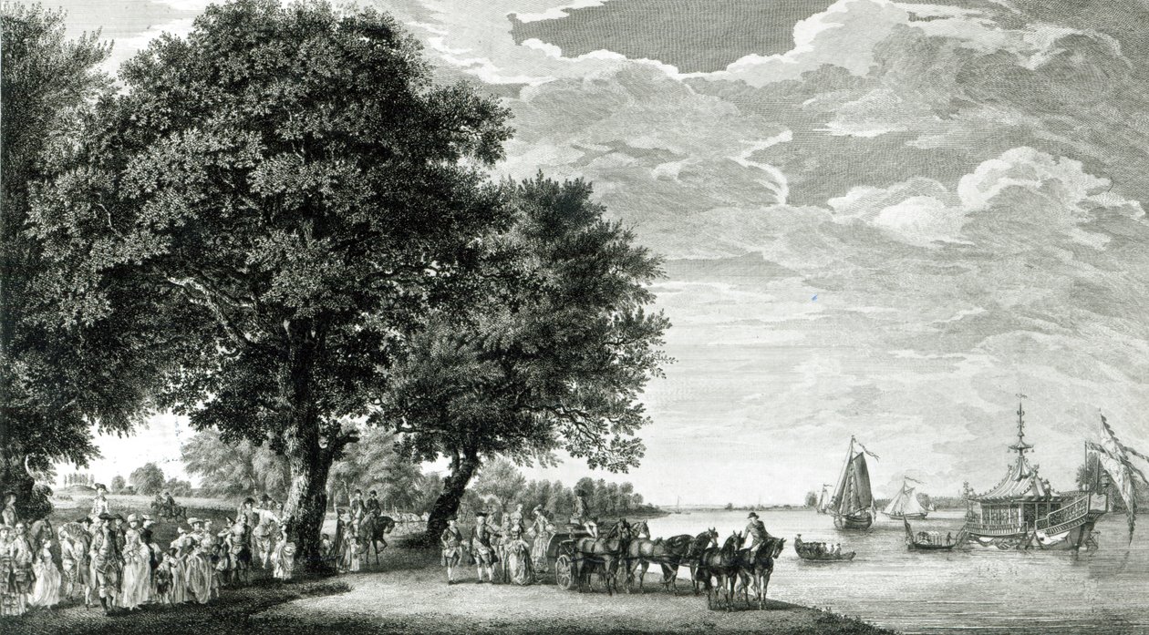 Utsikt over nordsiden av Virginia-elven nær Manour Lodge av Paul Sandby