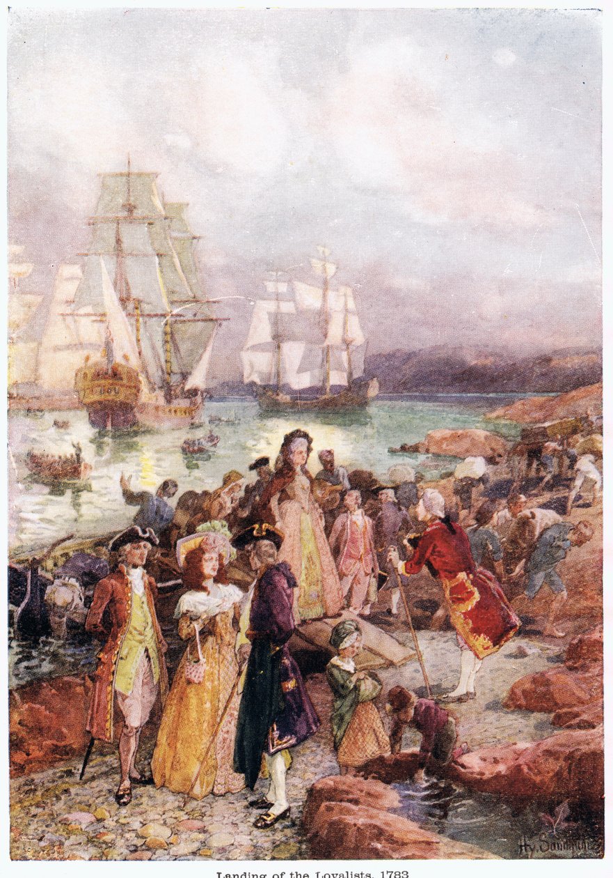 Landing av lojalistene i 1783 av Paul Sandham