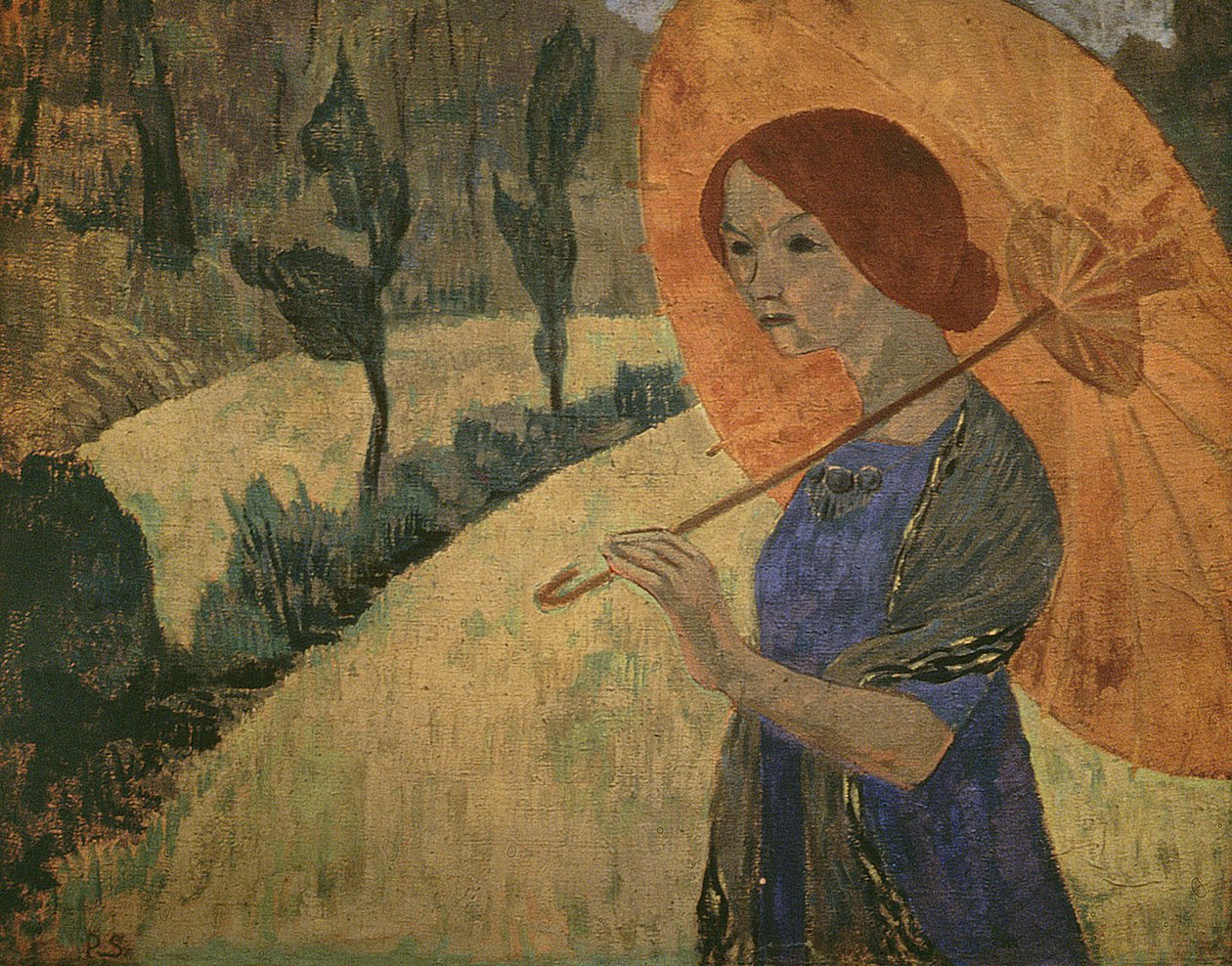 Madame Serusier med en parasoll, 1912 av Paul Sérusier