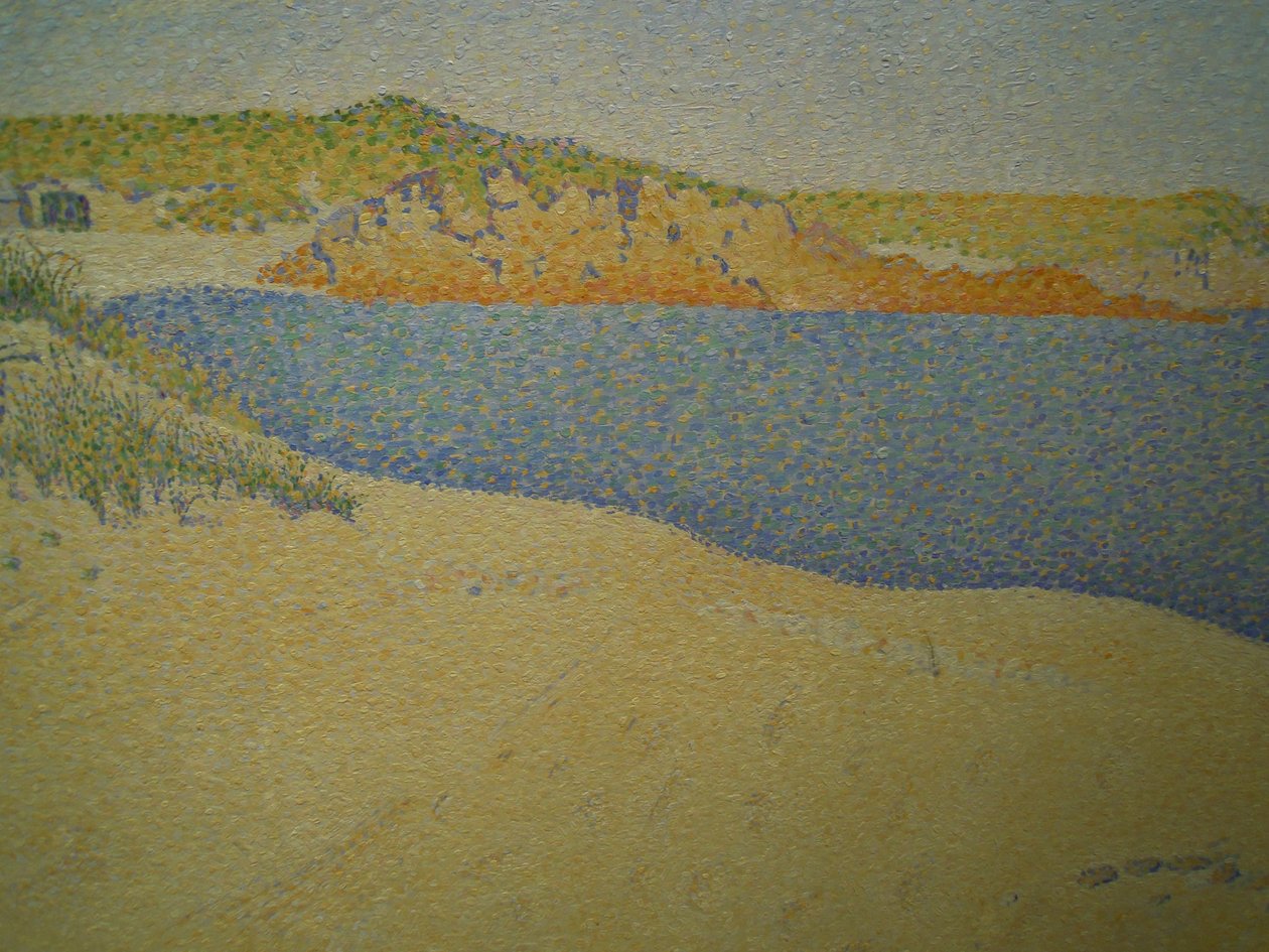 Stranden ved Saint-Briac Av Paul Signac fragment nærbilde:. -. .n av Paul Signac
