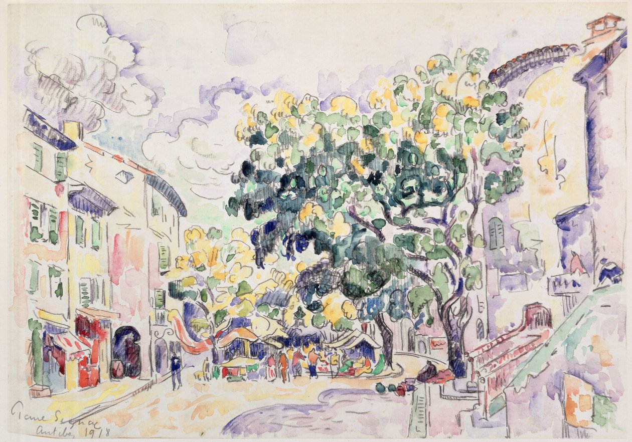 Antibes, 1918 (wc på papir) av Paul Signac
