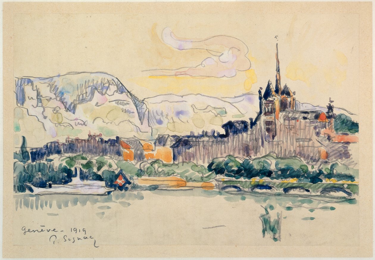 Genève, 1919 (wc på papir) av Paul Signac