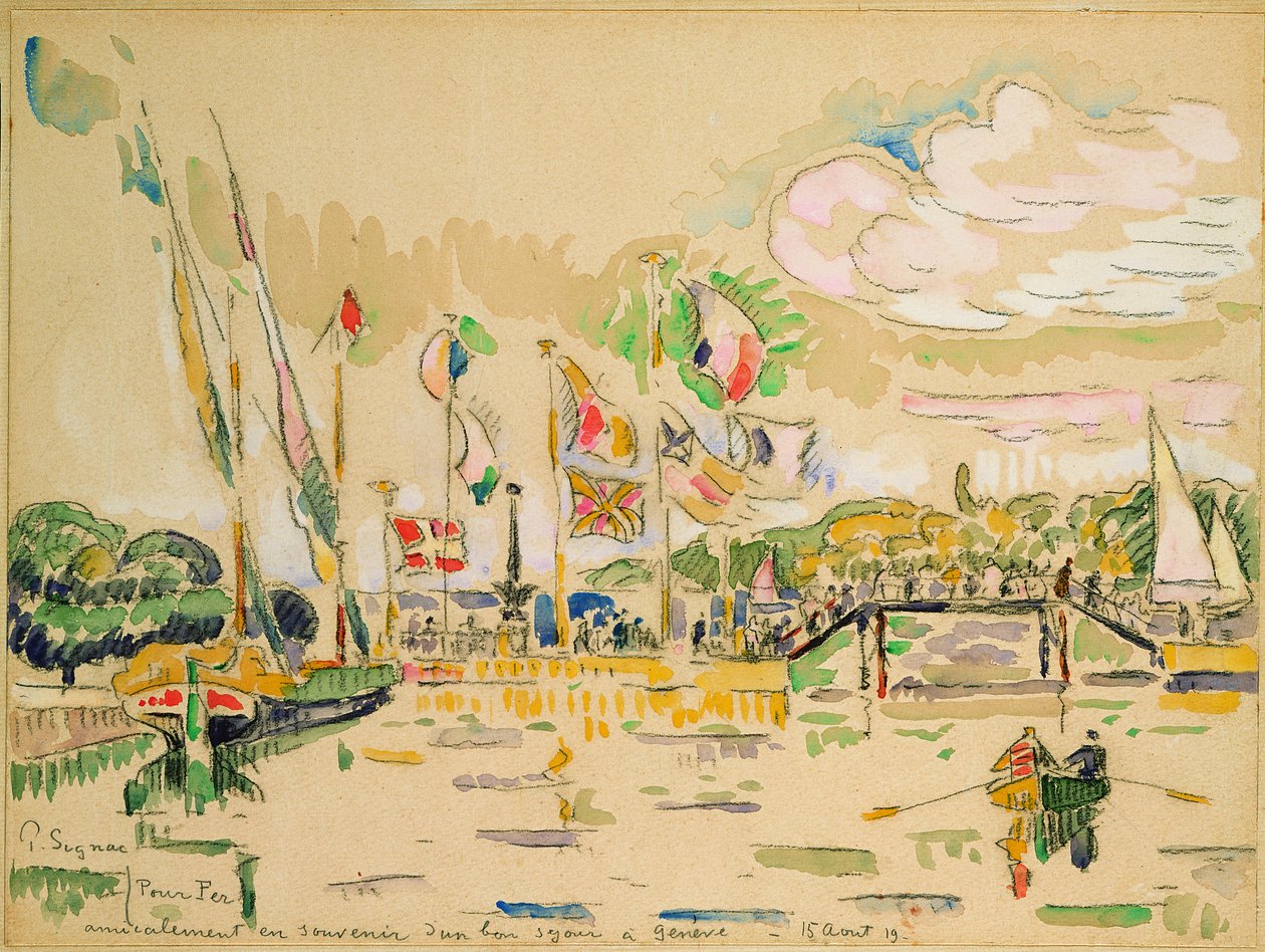 Genève, ca. 1919 av Paul Signac
