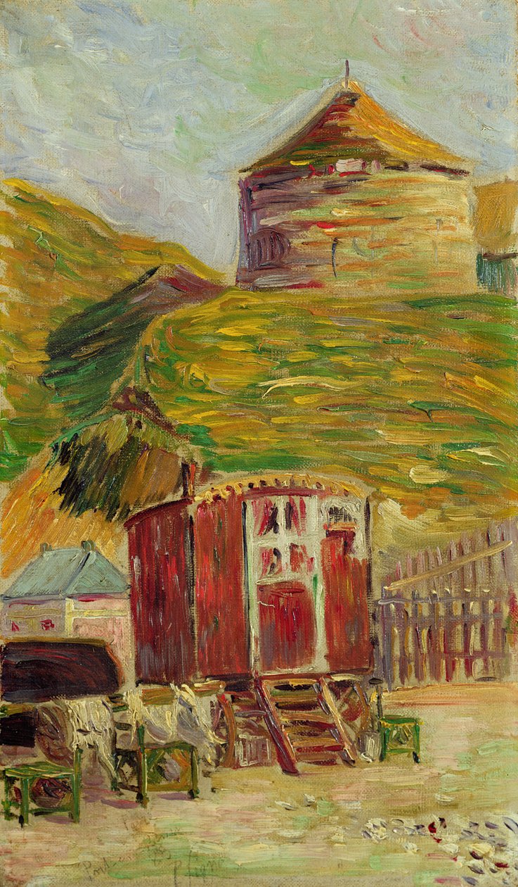 Sigøynere i Port-en-Bessin, 1883 av Paul Signac