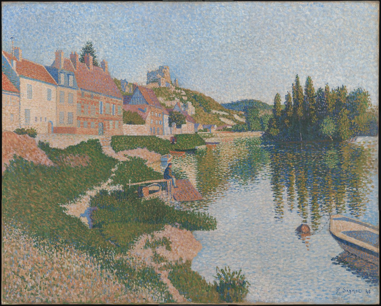 Banken ; Les Andelys av Paul Signac