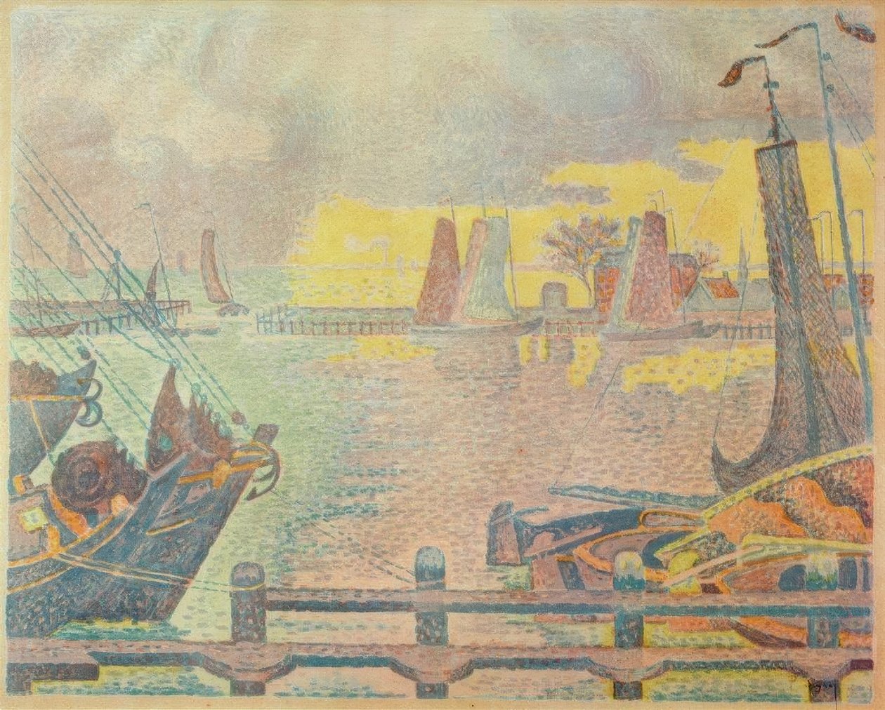 Båter i Flushing av Paul Signac