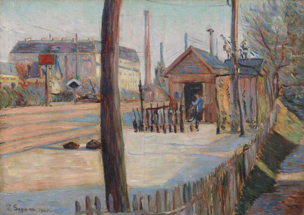 Jernbanekryss i nærheten av Bois-Colombes av Paul Signac
