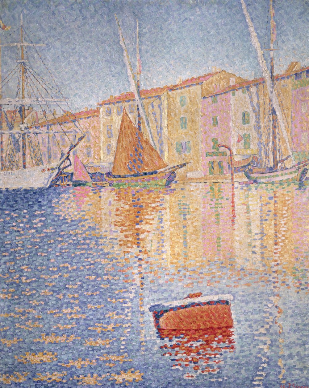 Den røde bøyen, Saint Tropez, 1895 av Paul Signac