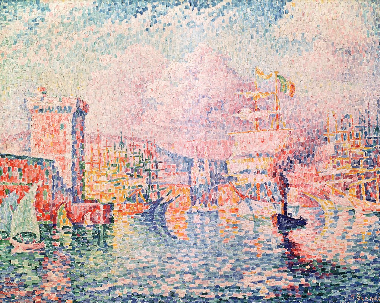 Det røde tårnet (inngangen til havnen i Marseille), 1913 av Paul Signac