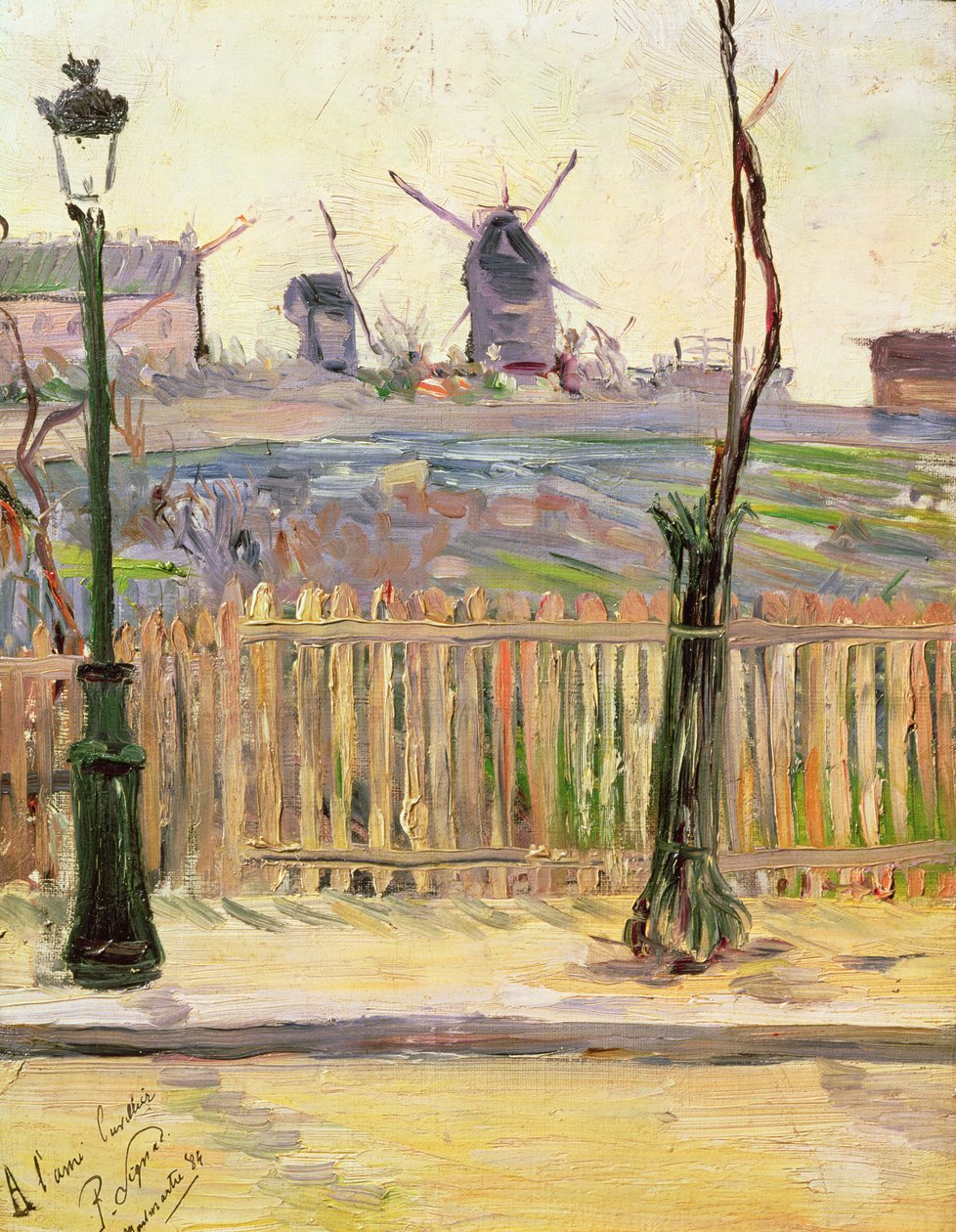 Vindmøllene i Montmartre, 1884 av Paul Signac