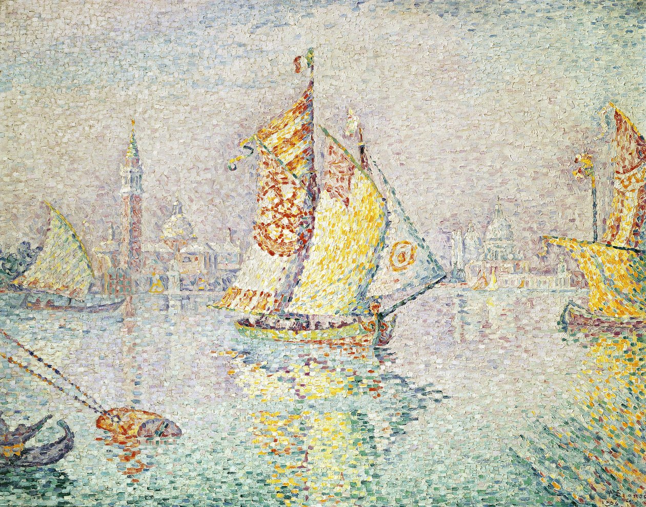 Det gule seil, Venezia, 1904 av Paul Signac