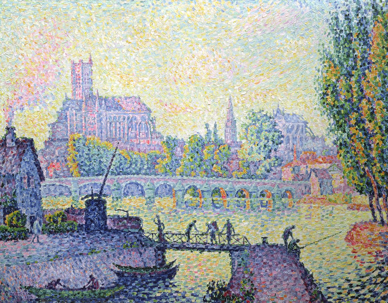 Utsikt over broen i Auxerre, 1902 av Paul Signac