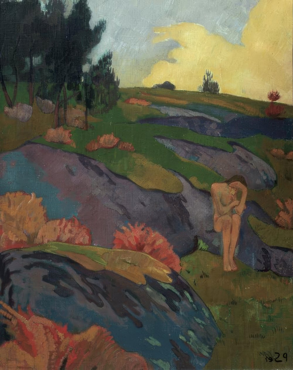 Melankoli eller bretonsk aften / 1890. Regissør: PAUL SERUSIER. Museum: BESTEMT SAMLING av Paul Sérusier
