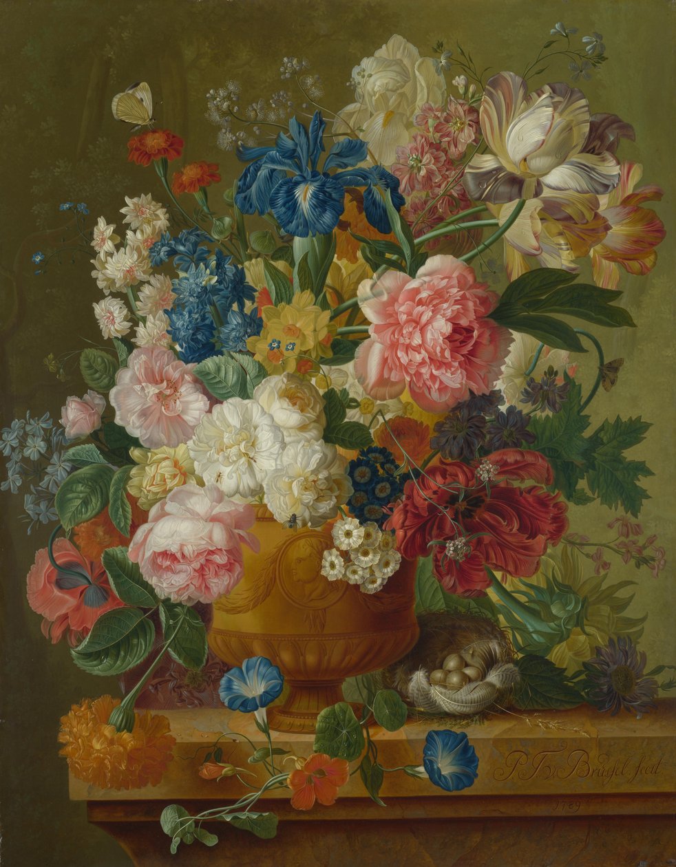 Blomster i en vase, 1789 av Paul Theodor van Brussel