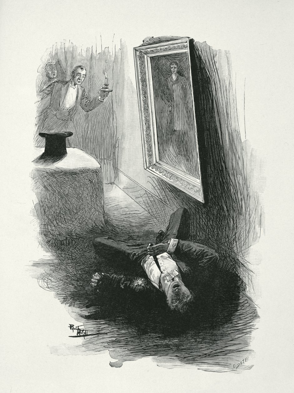 Illustrasjon fra 'The Picture of Dorian Gray' av Oscar Wilde (1854-1900), gravert av E. d'Ete av Paul Thiriat