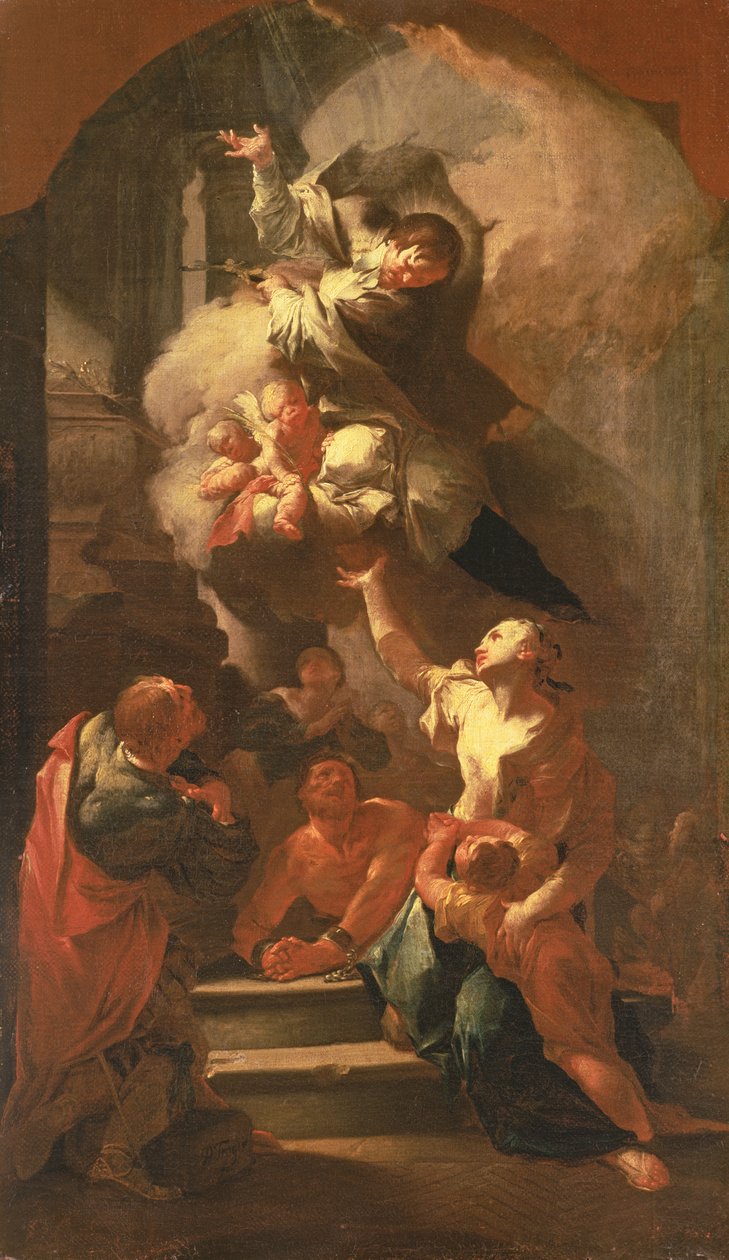 St. Johannes av Nepomuk trøster de undertrykte, ca. 1748 av Paul Troger