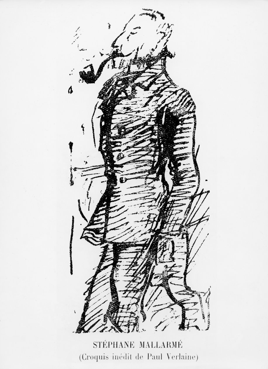 Skisse av Stephane Mallarme, 1800-tallet av Paul Verlaine
