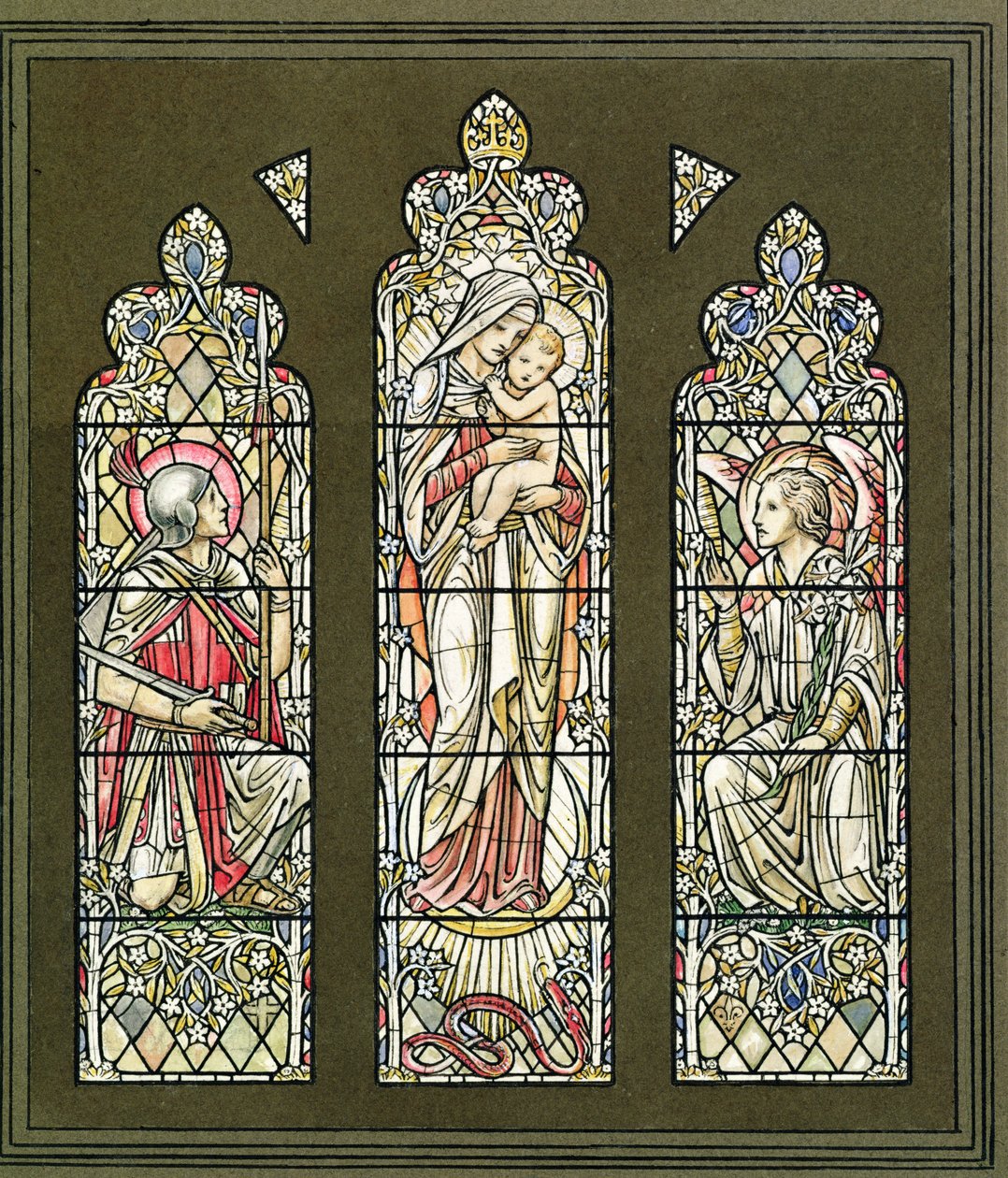 Design for et glassmaleri, slutten av 1920-tallet av Paul Vincent Woodroffe