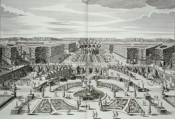 The Great Cascade of the Princely Pleasure Palace and Gardens, Berlin, gravert av Karl Remshard (1678-1735), publisert ca. 1711-16 (gravering) av Paul Decker