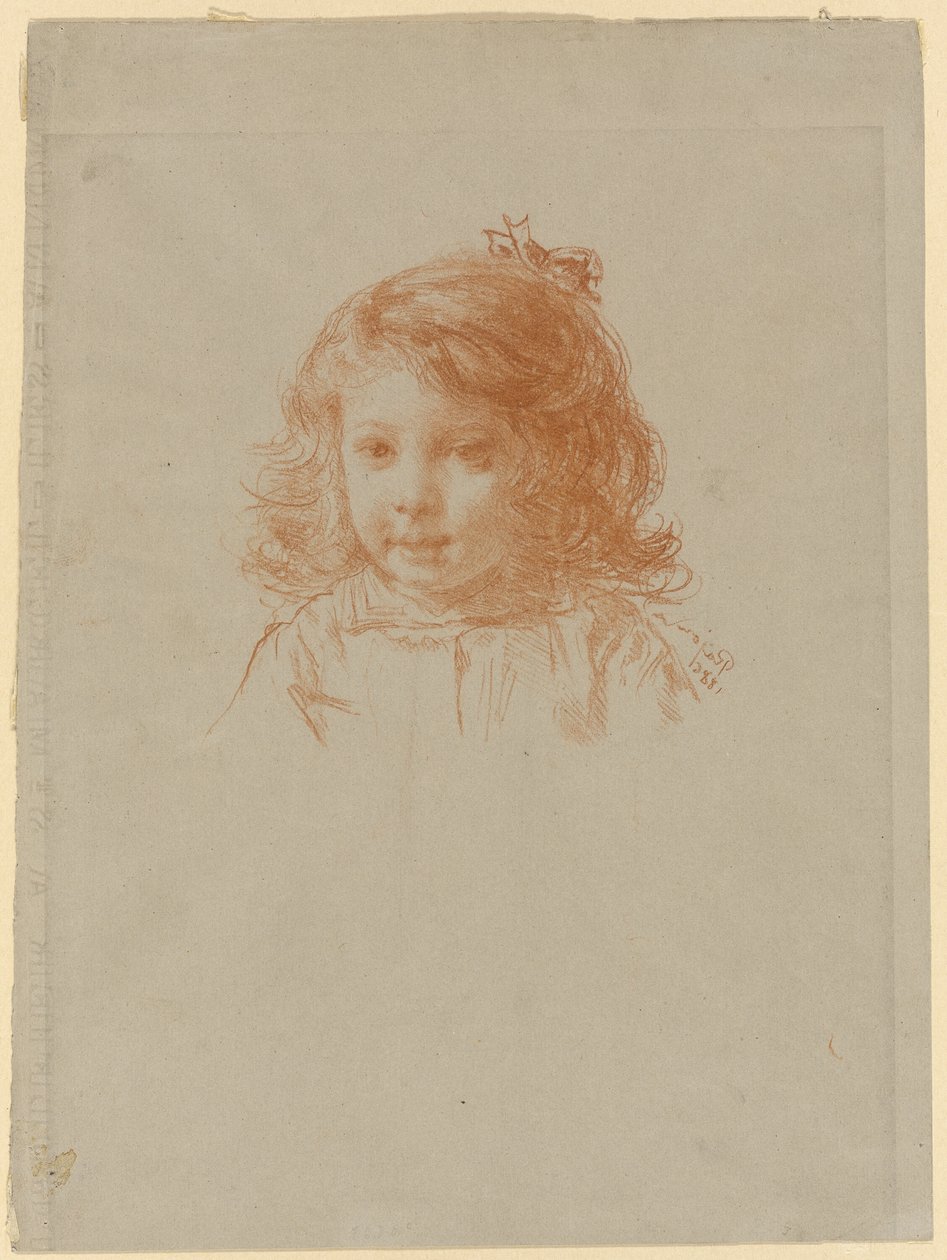 Byste av en ung jente (recto); Profil av en ung jente (verso) av Paul Adolphe Rajon