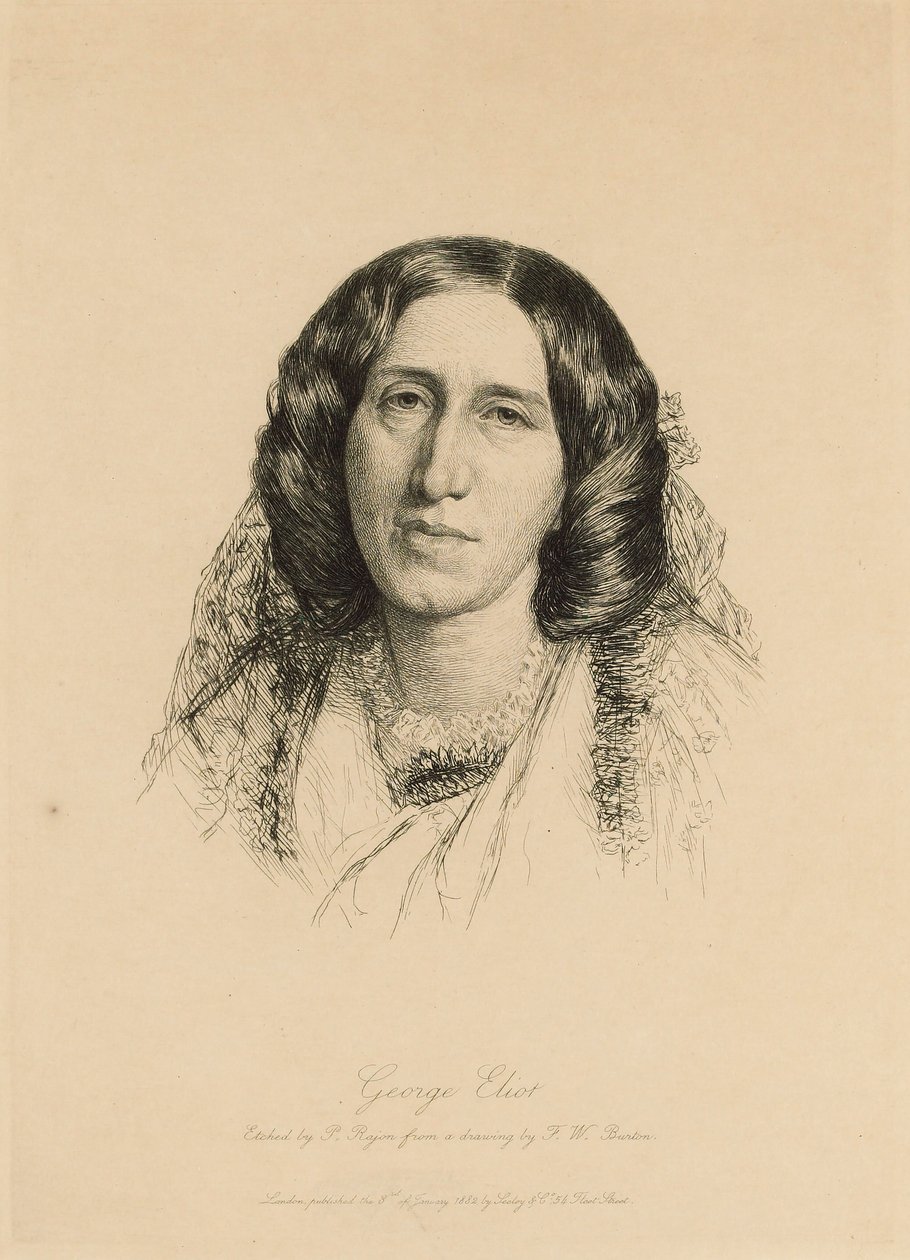 Portrett av George Eliot 1819-1880, 1882. av Paul Adolphe Rajon