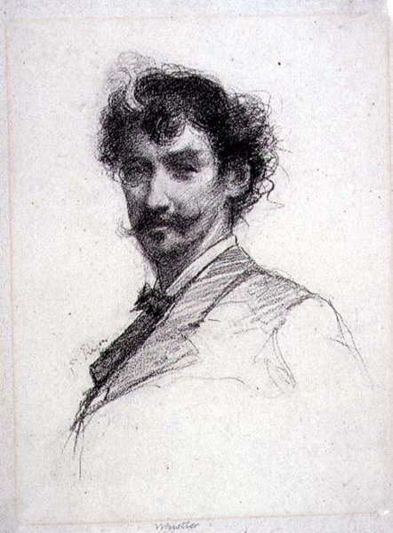 Portrett av James Abbott McNeill Whistler (1834-1903) (fotogravyr) av Paul Adolphe Rajon
