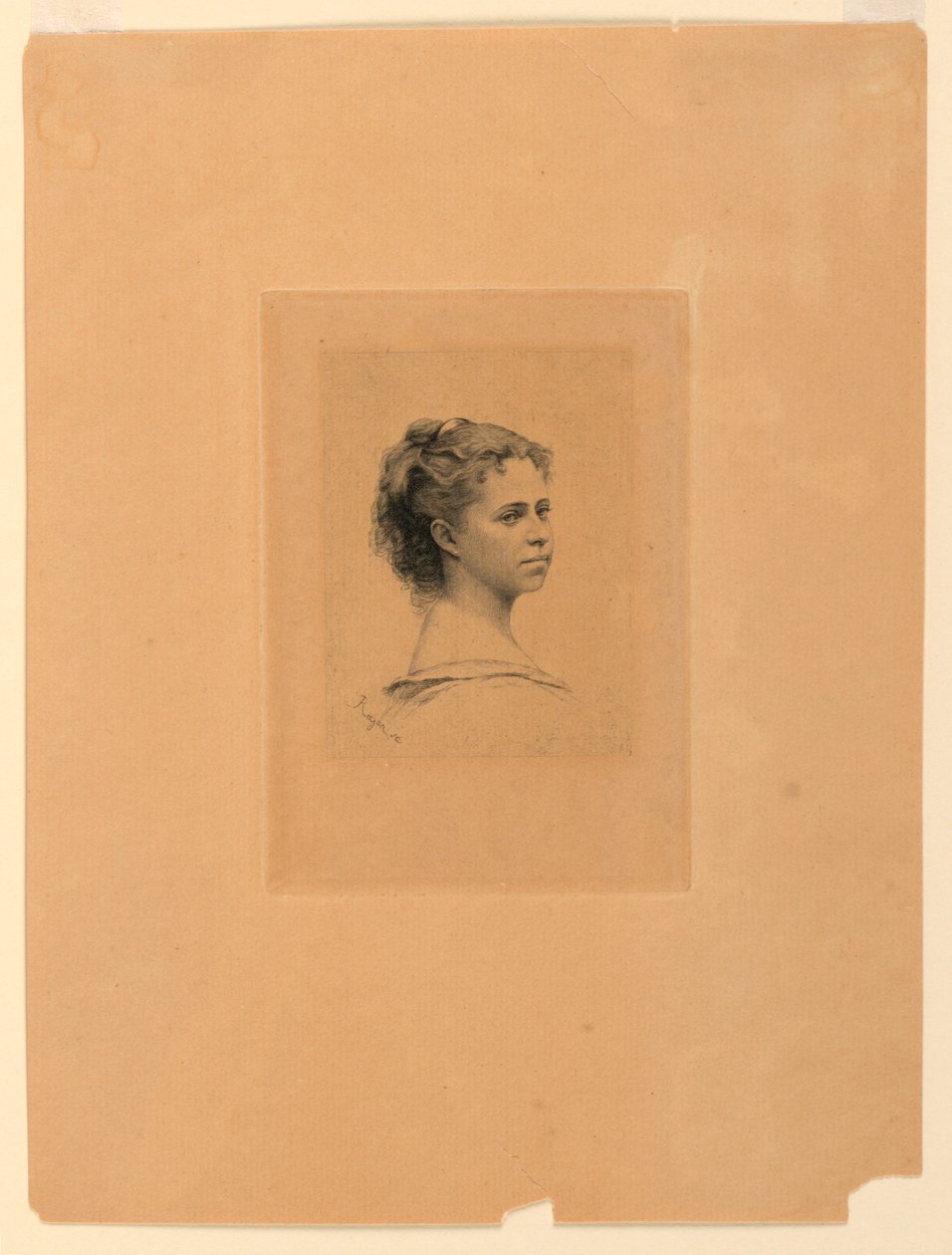 Portrett av frøken Delaporte av Paul Adolphe Rajon