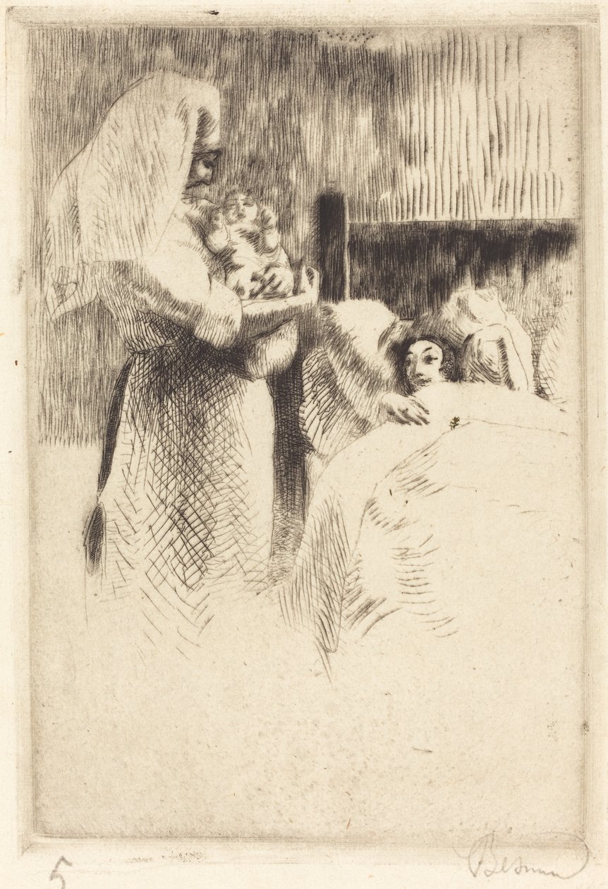 Fødselsmelding for Anne-Élisabeth Besnard Fødselskort til Anne-Élisabeth..., 1922. av Paul Albert Besnard