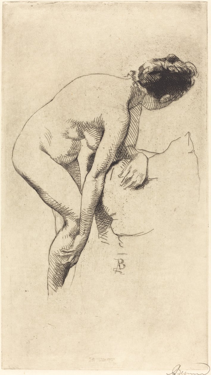 Naken holder benet Naken kvinne holder benet hennes, 1886. av Paul Albert Besnard