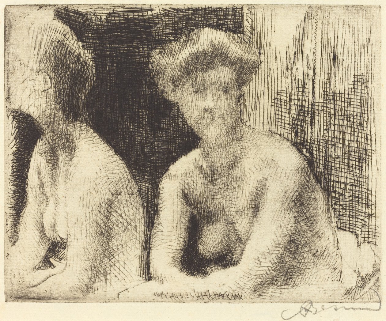 Naken kvinne ved et briller av Paul Albert Besnard