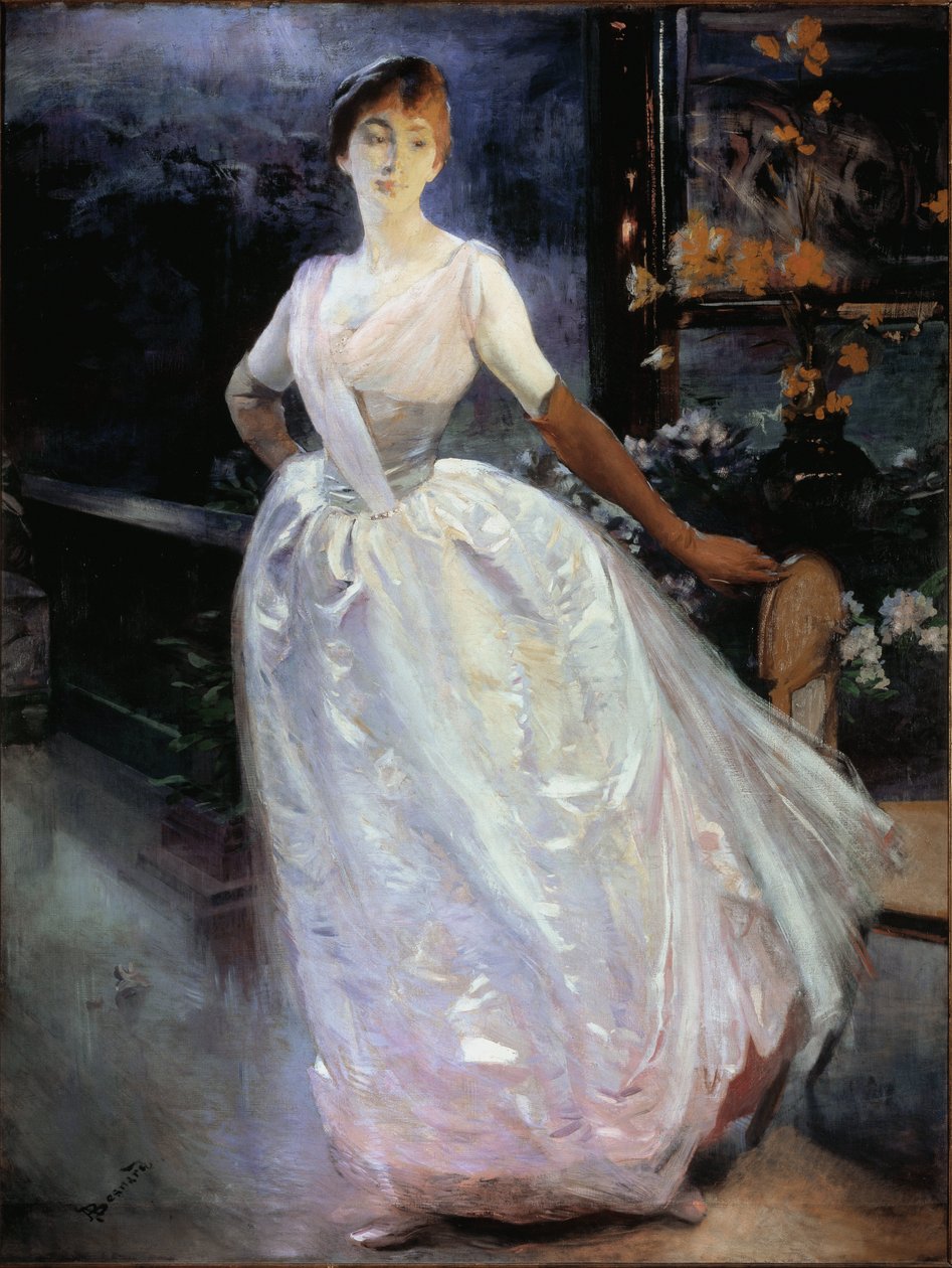 Portrett av Madame Roger Jourdain - Olje på lerret av Paul Albert Besnard