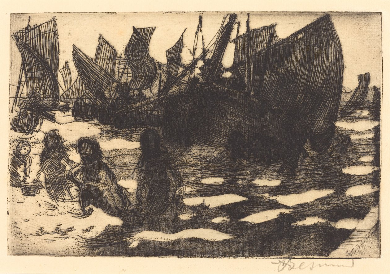Små fiskebåter fra Berck Petites Pêcheuses de Berck, 1897. av Paul Albert Besnard