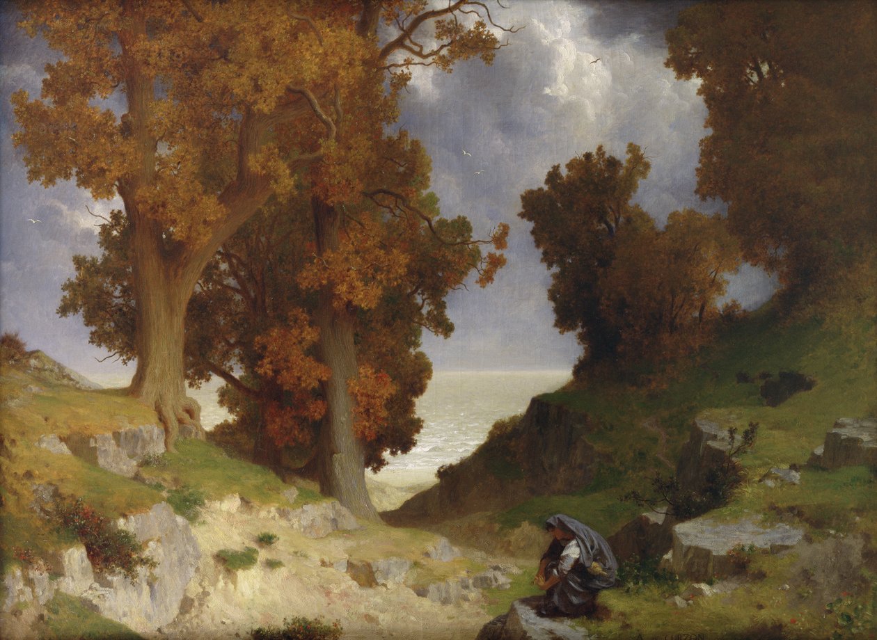 Landskap med figuren Clotho av Paul Alfred de Curzon