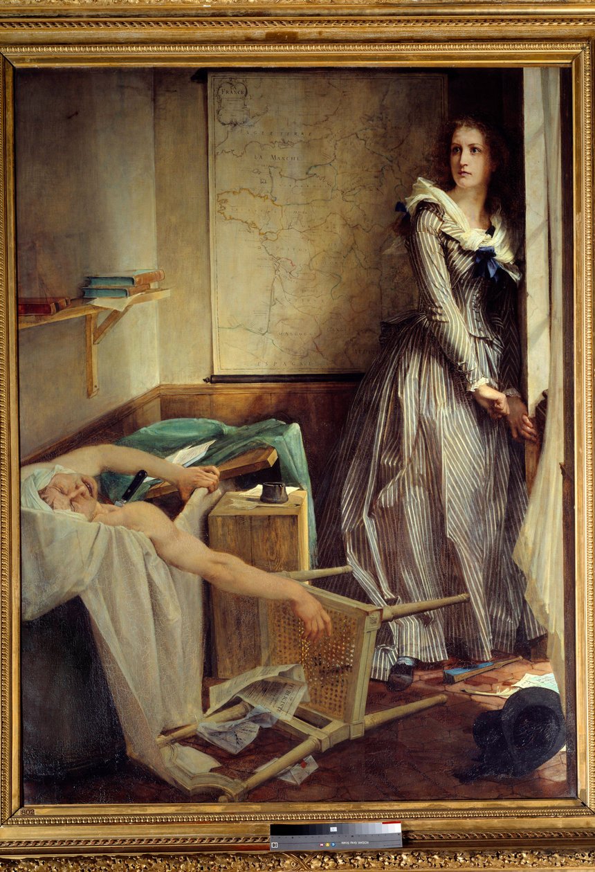 Fransk revolusjon: "" Charlotte Corday (1768-1793) på tidspunktet for attentatet Jean Paul Marat"" Maleri av Paul Baudry (1828-1885) av Paul Baudry