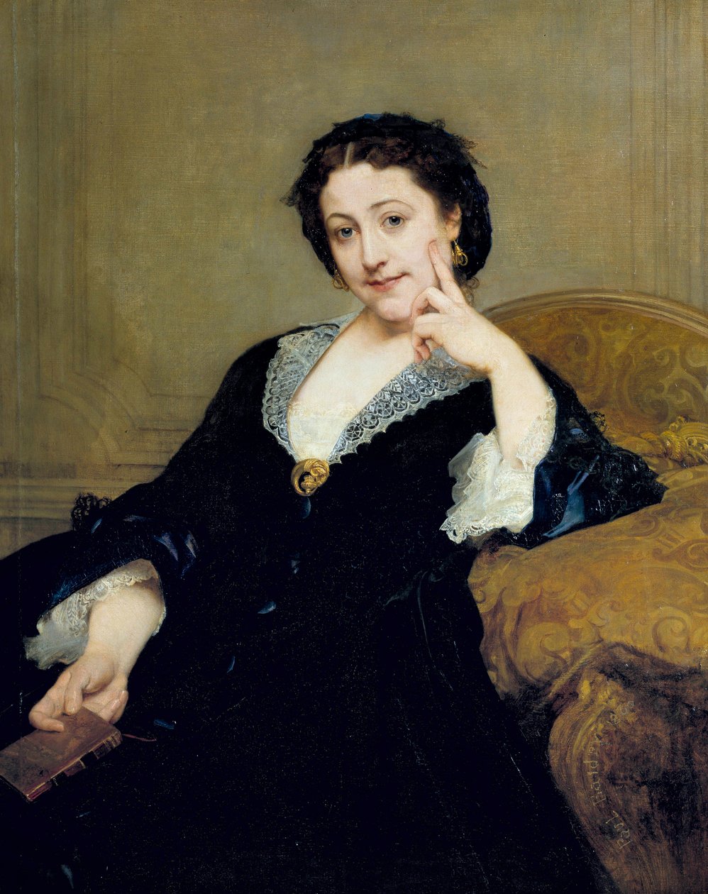 Portrett av Madeleine Brohan (1833-1900) fra Comedie Francaise-maleriet av Paul Baudry (1828-1885) 1860 Søn. 1,06 x 0,84 m Paris, musee d